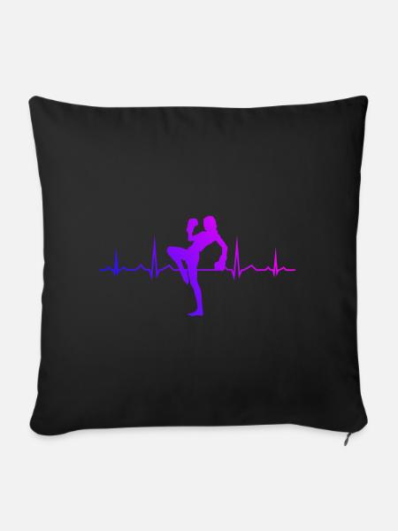 Kickboxer Kickboxen Kickboxing Boxing Boxen - Sofakissenbezug 45 x 45 cm - Schwarz