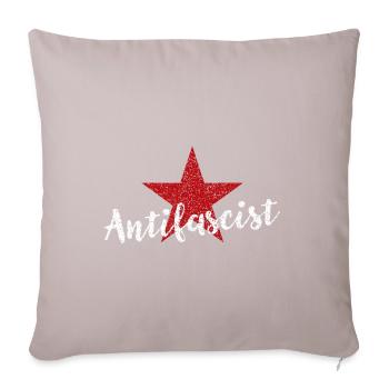 Antifaschistischer Roter Stern - Sofakissenbezug 45 x 45 cm - helles Taupe - Vorne