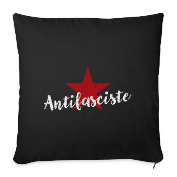 Antifasciste - Housse de coussin décorative 45 x 45 cm - noir - Devant