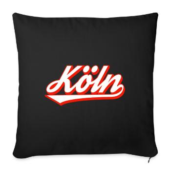 Design de lettrage en cologne avec contour rouge - Housse de coussin décorative 45 x 45 cm - noir - Devant