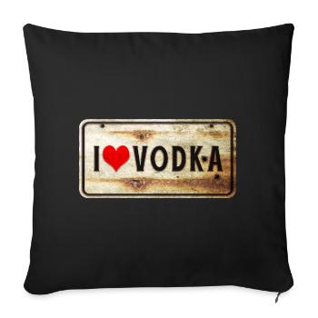 I love vodka vintage sign - Sofa pillowcase 17,3'' x 17,3'' (45 x 45 cm) - black - Front