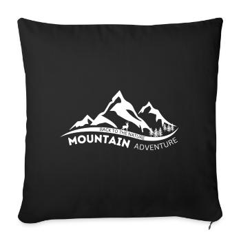Mountain Adventure Mountains Deer Forest - Sofa pillowcase 17,3'' x 17,3'' (45 x 45 cm) - black - Front