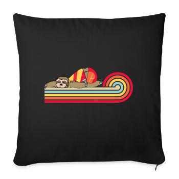 Faultier Sportler motiviert zum Faulenzen - Sofakissenbezug 45 x 45 cm - Schwarz - Vorne