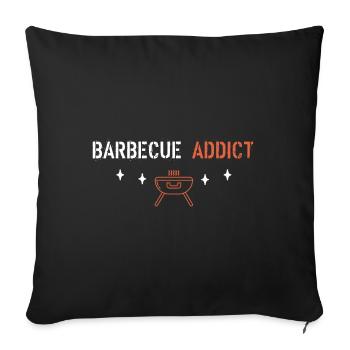 Barbecue addict - Housse de coussin décorative 45 x 45 cm - noir - Devant
