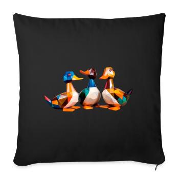 Canards Cubisme 2 - Housse de coussin décorative 45 x 45 cm - noir - Devant