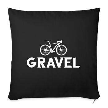 vélo de gravier cycliste cycliste cycliste - Housse de coussin décorative 45 x 45 cm - noir - Devant
