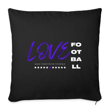Love football blue - Sofa pillowcase 17,3'' x 17,3'' (45 x 45 cm) - black - Front