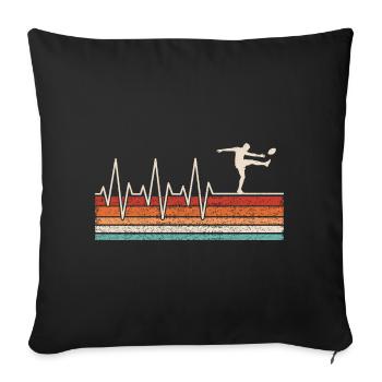 Rugby Heartbeat Rugby Player - Sofa pillowcase 17,3'' x 17,3'' (45 x 45 cm) - black - Front