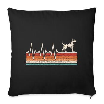 Dalmatian heartbeat - Sofa pillowcase 17,3'' x 17,3'' (45 x 45 cm) - black - Front