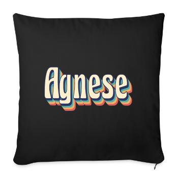Idées cadeaux t-shirt rétro t-shirt vintage Agnès - Housse de coussin décorative 45 x 45 cm - noir - Devant