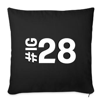 IG28 - Housse de coussin décorative 45 x 45 cm - noir - Devant