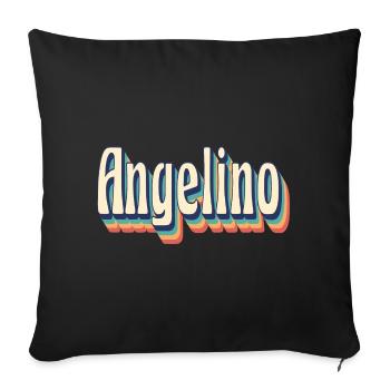 Vintage Retro Angelino T-Shirt Gift T-Shirt - Sofa pillowcase 17,3'' x 17,3'' (45 x 45 cm) - black - Front