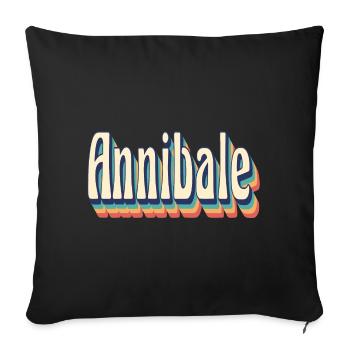 T-shirt vintage rétro Annibale t-shirt - Housse de coussin décorative 45 x 45 cm - noir - Devant