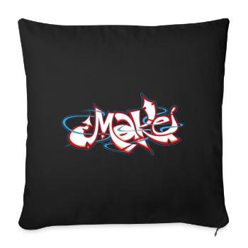 Rotes Graffiti des Wortes make - Sofakissenbezug 45 x 45 cm - Schwarz - Vorne