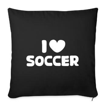 Football Amour Coeur Logo Icône Illustration Équipe - Housse de coussin décorative 45 x 45 cm - noir - Devant