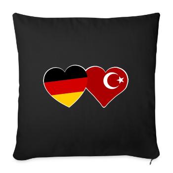 Partners Turkey and Germany - Sofa pillowcase 17,3'' x 17,3'' (45 x 45 cm) - black - Front