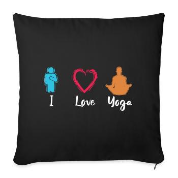 J’adore le yoga - Housse de coussin décorative 45 x 45 cm - noir - Devant