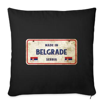 Belgrade Serbia vintage sign - Sofa pillowcase 17,3'' x 17,3'' (45 x 45 cm) - black - Front