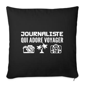 Travelers & Journalists: Passion & Discovery - Sofa pillowcase 17,3'' x 17,3'' (45 x 45 cm) - black - Front