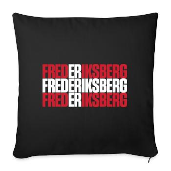 Frederiksberg Denmark Flag - Sofa pillowcase 17,3'' x 17,3'' (45 x 45 cm) - black - Front