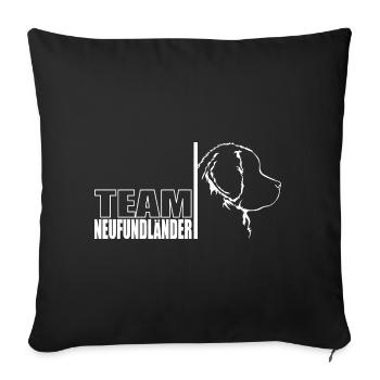 TEAM Newfoundland Dog Dog Neufie Wilsigns - Sofa pillowcase 17,3'' x 17,3'' (45 x 45 cm) - black - Front
