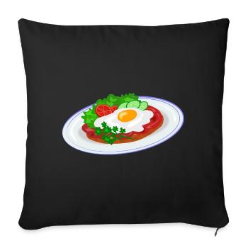 Traditional English breakfast - Sofa pillowcase 17,3'' x 17,3'' (45 x 45 cm) - black - Front