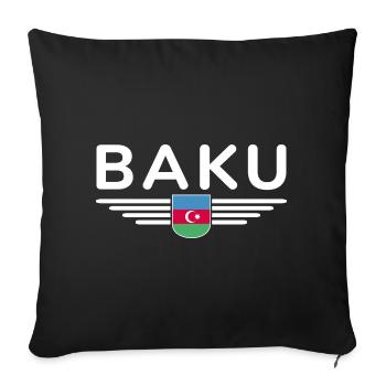 T-Shirt Bakou – Pour les fans de la capitale - Housse de coussin décorative 45 x 45 cm - noir - Devant