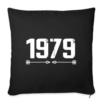 Born in 1979 Vintage 46 Years 47 Birthday Gift - Sofa pillowcase 17,3'' x 17,3'' (45 x 45 cm) - black - Front