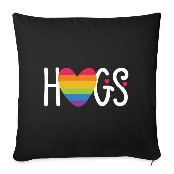 LGBT Pride Month - Hugs - Sofa pillowcase 17,3'' x 17,3'' (45 x 45 cm) - black - Front