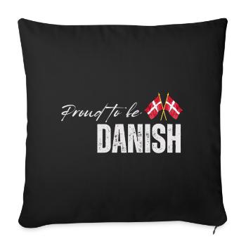 Fier Danois, j’adore le Danemark - Housse de coussin décorative 45 x 45 cm - noir - Devant