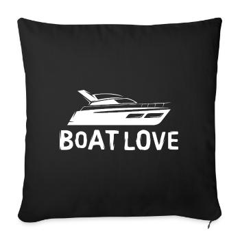 Illustration Boat Love - Sports nautiques Logo de yacht - Housse de coussin décorative 45 x 45 cm - noir - Devant
