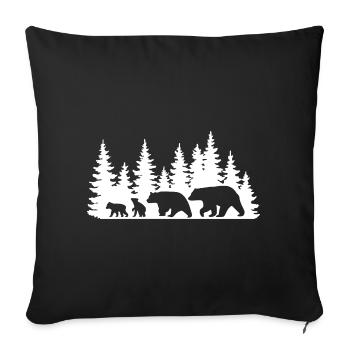 Silhouette Forest Wildlife Design - Sofa pillowcase 17,3'' x 17,3'' (45 x 45 cm) - black - Front