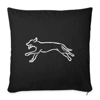 Chien - Housse de coussin décorative 45 x 45 cm - noir - Devant