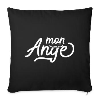 Design d'Ange avec Auréole Éthérée - Housse de coussin décorative 45 x 45 cm - noir - Devant