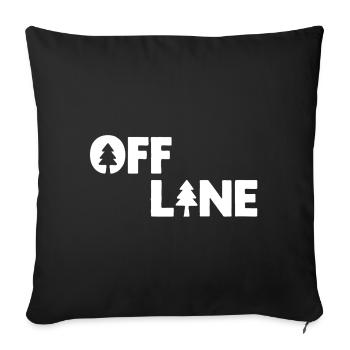 Offline – Nature, Forest &amp; Outdoor Saying Motif - Sofa pillowcase 17,3'' x 17,3'' (45 x 45 cm) - black - Front
