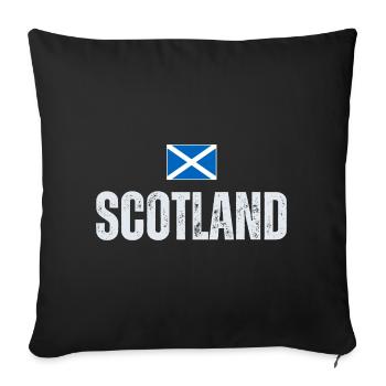 Flag of Scotland, Scottish patriot - Sofa pillowcase 17,3'' x 17,3'' (45 x 45 cm) - black - Front