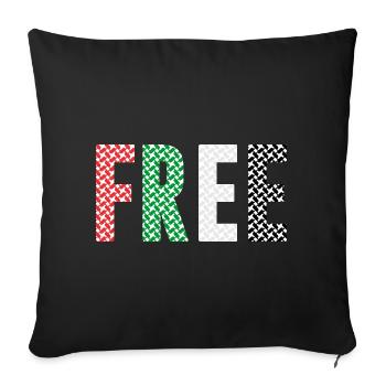 free Palestine - Sofa pillowcase 17,3'' x 17,3'' (45 x 45 cm) - black - Front