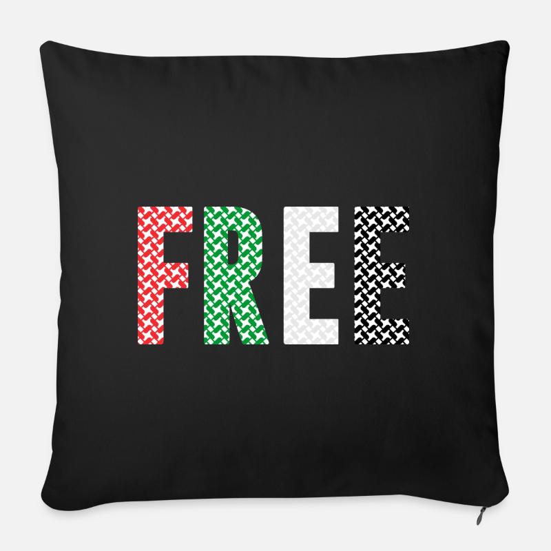 Palestine libre - Housse de coussin décorative 45 x 45 cm - noir