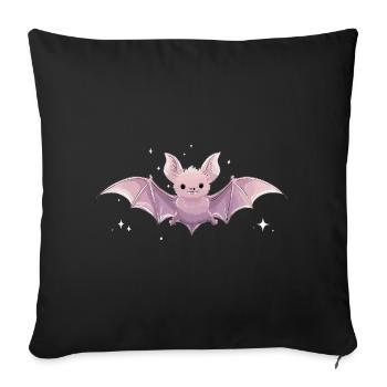 Spooky Cute Pastel Bat – Kawaii Gothic Style - Sofa pillowcase 17,3'' x 17,3'' (45 x 45 cm) - black - Front