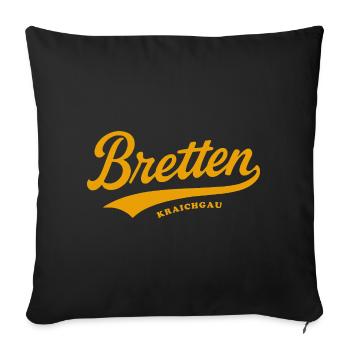 Bretten Baden Schriftzug - Sofakissenbezug 45 x 45 cm - Schwarz - Vorne