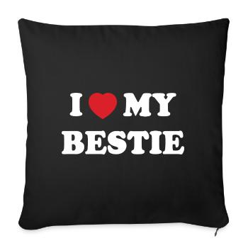 I Love My Bestie - Housse de coussin décorative 45 x 45 cm - noir - Devant
