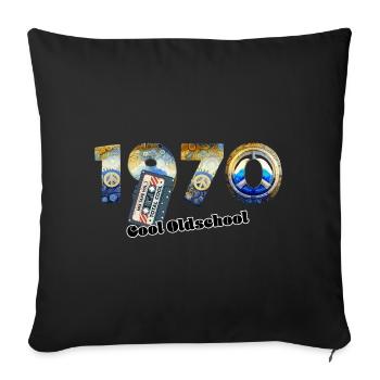 1970's Vintage Retro – Cassette – Cool Olds - Sofa pillowcase 17,3'' x 17,3'' (45 x 45 cm) - black - Front