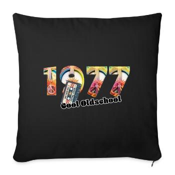 1977 Vintage Retro – Cassette – Cool Olds - Sofa pillowcase 17,3'' x 17,3'' (45 x 45 cm) - black - Front