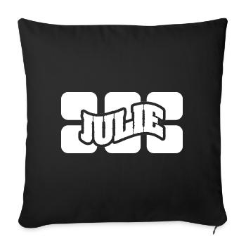 Julie comme nom - Housse de coussin décorative 45 x 45 cm - noir - Devant