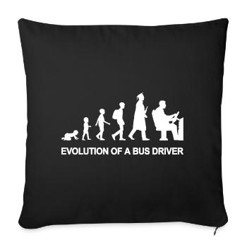 Évolution d’un chauffeur de bus - Housse de coussin décorative 45 x 45 cm - noir - Devant