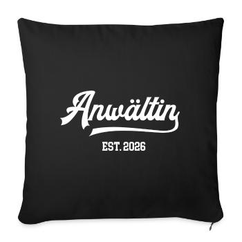 Avocat depuis 2026 Diplôme en droit juridique - Housse de coussin décorative 45 x 45 cm - noir - Devant
