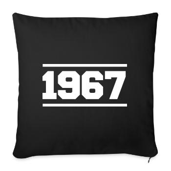 1967 Cadeau rétro 1967 - Housse de coussin décorative 45 x 45 cm - noir - Devant