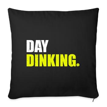 Day dinking funny pickleball player - Sofa pillowcase 17,3'' x 17,3'' (45 x 45 cm) - black - Front