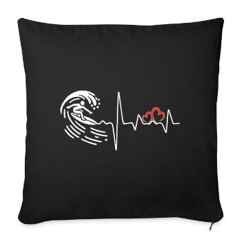 Swimming Heart Rhythm Fitness Art - Sofa pillowcase 17,3'' x 17,3'' (45 x 45 cm) - black - Front