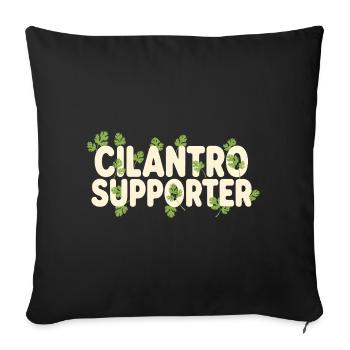 Coriander Fan | Herbal Kitchen Garden Humor - Sofa pillowcase 17,3'' x 17,3'' (45 x 45 cm) - black - Front